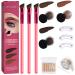 Home Eyebrow Care Kit 4D Laminated Anjoize - Eyebrow Brush 4D Laminated Brow Home-Grooming Kit Fine-Stroke Long Lasting Waterproof and Smudge-Proof with Starter Tools (3PCS Mix) 3PCS Mix