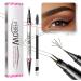 Curved eyebrow pencil curved eyebrow pen - 2-in-1 eyeliner pencil with eyebrow pen | Natural-looking eyebrow pencil for travel shopping business trips - Buy Online on GoSupps.com