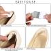 Budefull Heel Grips Liner Cushions - 4 Pairs Self-Adhesive Inserts for Loose Shoes - Prevent Heel Slip and Blister - Pale Apricot+Black - Men and Women - Buy Online on GoSupps.com