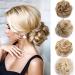 Updo Hairpiece Scrunchy Scrunchie Hair Bun 35g Ribbon Ponytail Extensions Wavy Curly Messy Donut Chignons Hair Piece Honey Blond-Bleach Blond 35 g Honey Blond-Bleach Blond