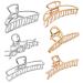 LUNROUG 6 Pack Large Metal Hair Claw Clips - 4 Inch Big gold hair clips Gold and Silver Fashion Hair Clips for Women Thin Thick Curly Hair Non-slip Jaw Clips