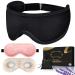 2 Packs Heated Eye Mask for Dry Eyes Microwave Activated Moist Heat Therapy Compress Dry Eye Warm Eye Mask for Dark Circles and Puffiness Natural Therapy Cassia Lavender Eye Mask Black+ Pink