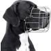 Bronzedog metal dog muzzle wire basket german mastiff mastiff bernhardiner breathable mask with adjustable leather straps muzzle for extra large dogs (XL)