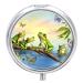 Pill Box Pill Case 3 Compartment Travel Pill Box Many Frogs Sing on The Branches Printing Small Pill Box Portable Medicine Pill Case Pill Organizer for Purse & Pocket for Travel Handbag (Round)