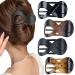 Leikedun 4 PCS Hair Claw Clips Black Large Acrylic Non slip Clip French Matte Colors Accessories for and (Bright black bright brown brown) 1.0 count Pack of 1 Bright black+bright brown+matte black+matte brown