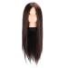 Make-up a window puppet hairdressing training head high-temperature fiber practical practical for cutting weaving coloring (dark brown)