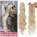 Ponytail Extension Synthetic Ponytail Hair Extension 24inch Long Wavy Curly Ponytail Hair Extension Clip In Body Wave Drawstring Ponytail Hairpiece for Woman Ponytail Hairpiece for Women (Color : Bl 24inches Bleach blonde - Buy Online on GoSupps.com