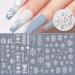 Snowflakes Nail Art Sticker Decals 5D Hollow Exquisite Luxurious Christmas New Year Nail Art Supplies Design Winter Elk Nail Art Decoration Accessories DIY Acrylic Nail Art 4 Sheet Snowflakes a