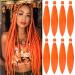 Leeven 8 Packs Orange Pre Stretched Braiding Hair 26 Inch Yaki Braiding Hair Extensions for Box Braids Yaki Texture EZ Braids Pre-stretched Hair Extension for Braiding /26 Inch ORANGE# 26 Inch (Pack of 8) ORANGE
