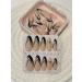 Long Stiletto Nude Base Elegant Black Line Glitter Star Fake Press On Nail Set - Buy Online on GoSupps.com
