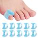 ripefun Bunion Corrector Little Toe 10Pcs Gel Toes Separators for women&Men Silicone Protectors Toe Spacers Corrector for Preventing Rubbing & Relieve Pressure Straightener Overlapping Clear Blue
