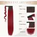 S-noilite 26" Clip in Hair Extensions Wrap Around Ponytail Long Straight Hairpiece Clip in Ponytail Hair Extension (26 inches Dark Red) - Buy Online on GoSupps.com