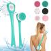 Electric Body Bath Brush  Jhua Rechargeable Electric Body Scrubber Back Brush Long Handle for Shower with 6 Spin Brush Heads  Waterproof Deep Cleaning Silicone Exfoliating Body Scrubber for Men Women
