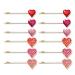 Boderier 12 Pack Valentine's Day Heart Bobby Pins Red Enamel Rhinestone Heart Hairpin Hair Slide Barrettes Styling Hair Accessories Gifts for Women Girls (Red Fuchsia Pink)