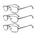 3 Pairs Metal Vintage Reading Glasses with Spring Hinge for men women 3pk-black 2.0 Diopters