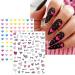 JMEOWIO 10 Sheets Black Heart Nail Art Stickers Decals Self-Adhesive Valentines Nail Supplies Nail Art Design Decoration Accessories - Buy Online on GoSupps.com
