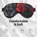 Red Rose & Black Leaves Print Unisex Eye Mask | Soft Comfortable Light-Blocking Sleeping Mask for Travel & Relaxation - Buy Online on GoSupps.com
