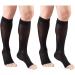 Truform Compression 15-20 mmHg Sheer Knee High Stocking Black Medium 2 Count Medium (2 Pair) Black