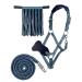 HKM 4057052289552 Halter with rope panic & fly fringes5069 Petrol/Navy Warmblood Petrol / Navy Warmblood WB Full