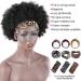 LEOSA Short Afro Kinky Curly Headband Wig for Black Women - Natural Black Glueless Synthetic Afro Hair Scarf - Buy Online on GoSupps.com