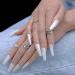 Sethexy Glossy Ballerina Long Press-On Nails - Sparkle White Acrylic Fashion Tips - 24 Complete Coverage Nail Set for Women & Girls - Buy Online on GoSupps.com