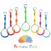 Rainbow Craft 7-Pack Colorful Ninja Rings - Gymnastic Rings, Swing Bar Rings, Monkey Rings for Backyard Ninja Warrior Obstacle Slackline Kits 7 Pack Ninja Acc