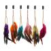 Binnan 6 pieces feather hair extensions hair extensions clip colorful hair extension feather clip boho hair accessories for women hair decoration