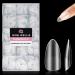 UNA GELLA Almond Nail Tips 504Pcs Almond Gel X Nail Tips 15 Sizes Full Matte Surface Nail Tips Clear Full Cover Soft Gel Nail Tips for Nail Extension DIY Salon A-Matte Medium Almond
