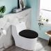 Stretch Spandex Washable Black Toilet Lid Cover - Elastic Bottom Seat Protector - Buy Online on GoSupps.com