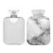 Hot Water Bottle 2L with Cover White Marble Black Texture Hot Water Bag for Pain Relief Hand Feet Warmer Winter