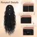 Feshfen 45 cm Black Ponytail Hair Extension - Wavy Clip-In Braid for Women - Synthetic Long Waves - Buy Online on GoSupps.com