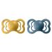 BIBS Supreme Baby Pacifier 2-Pack | Danish Made, BPA-Free Soother for 6-18 Months | Natural Rubber Latex, Symmetrical Nipple - Mustard/Petrol - Buy Online on GoSupps.com