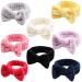 Spa Headband, TOBATOBA 8 Pack Soft Bow Hair Band Skincare Headbands for Washing Face, Makeup Headbands Spa Headband for Women, Solid Color Fluffy Headbands, Cute Head Wraps for Washing Face Shower Yoga Sports for Women and…