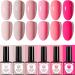 Gel Nail Polish Set Pink Gel Nail Polish 6 Colors French Manicure Gifts UV/LED Soak-Off Spring Shades Light Pink Nude Pink Nail Polish Kit for Women Nail Art Salon DIY At Home
