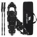 WOLF ARMOR Lightweight Terrain Snowshoes for Men Women Youth, Aluminum Snow Shoes w/ Trekking Poles, Fully Adjustable Ratchet Bindings and Carrying Tote Bag, Easy to Wear, 21"/25"/28"/30" 30" (180-250lbs)