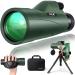 12x56 High Power Monocular Telescope with Smartphone Adapter Tripod Travel Bag, Larger Vision Monoculars for Adults Kids with BAK4 Prism & FMC Lens, Suitable for Bird Watching Hunting Hiking Camping Green