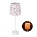 Relaxdays children's bedside lamp hearts fabric lampshade for baby and child children's lamp HxD: 43 x 16 cm pink-white