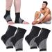 2Pairs Comprex Ankle Sleeves Soothe Relief Socks for Neuropathy Pain Women Plantar Fasciitis Socks for Arch Support Achilles Tendonitis and Foot Pain Relief (XL Black) XL Black