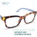 Stylish Sky Blue Tortoise Shell Blue Light Readers for Women - High Vision & Comfortable Reading Glasses - Perfect for All Face Shapes - 2.0 Magnification - Buy Online on GoSupps.com