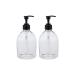 (2 Pack) Earth's Essentials Versatile 16 Ounce Refillable Designer Pump Bottles. Excellent Liquid Hand Soap, Homemade Lotion, Shampoo and Massage Oil Dispensers. Shatterproof PET Plastic.