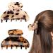 JIRIS 2PCS 2.75 inches Hair Claw Banana Clips tortoise Barrettes Celluloid French Design Barrettes celluloid Leopard print Small Fashion Accessories for Women Girls(SET4) Small (Pack of 2) Leopard