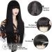 MISSQUEEN Long Black Wig with Bangs - 30 Inch Synthetic Straight Hair for Women - Buy Online on GoSupps.com