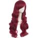 MapofBeauty 28 Inch Red Long Curly Synthetic Wig with Side Bangs for Women - Buy Online on GoSupps.com