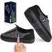 Free-Moving Foot Warmer Kamlif Rechargeable Electric Shoes for Men Women Heated Slippers Indoor House Shoes Plush Slip Outdoor Camping Shoes Garden Loafers for Feet Winter Embroidery Fabric L: Men 9-11.5 / Women 10.5-12