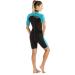 Cressi Full Front Zip Wetsuit for Swimming, Snorkeling, Scuba Diving - Lido Short - XL - Black/Aquamarine - Buy Online on GoSupps.com
