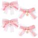 HINZIC 4Pcs Pink and Lace Hair Clips  Cute Bow Alligator Clips Pink Peach Bow for Girls Hair Flower Peach Pendant Barrettes Hair Bow Clips Hair Decoration for Teen Girls Women