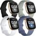 Getino Compatible with Fitbit Sense/ Sense 2 Bands/ Versa 4/ Versa 3 Bands Women Men, Silicone Sport Accessories, Band for Fitbit Sense/ Sense 2/ Versa 4/ Versa 3, Small Black/ Bluegray/ Gray/ White Small 5.8"-7.6" Black/Bluegray/Gray/White