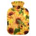 Heat bottles with reference watercolor sunflowers butterflies warming bags for pain relief neck and shoulder pain hot water bed warmers 2 liters