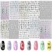 EBANKU 5colors Nail Letter Stickers 10 Sheets Nail Art Stickers for Gel Nails Self-Adhesive Old English Words Alphabet Nail Decals 5 Colors