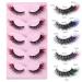 Colored Wispy False Eyelashes - Fluffy Faux Mink Cat Eye Lashes Kit | 10mm Natural 3D Lashes - 5 Pairs Easy to Apply - Buy Online on GoSupps.com